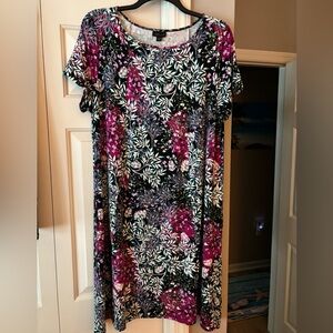 J. Jill Black and Purple Floral Dress